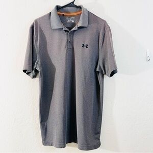 Under Armour Loose Heatgear Short Sleeve Active Golf Polo Shirt Medium Gray